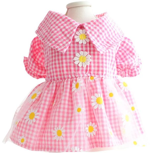 

dog apparel summer dress cat lace tulle skirts for dogs daisy princess plaid clothes