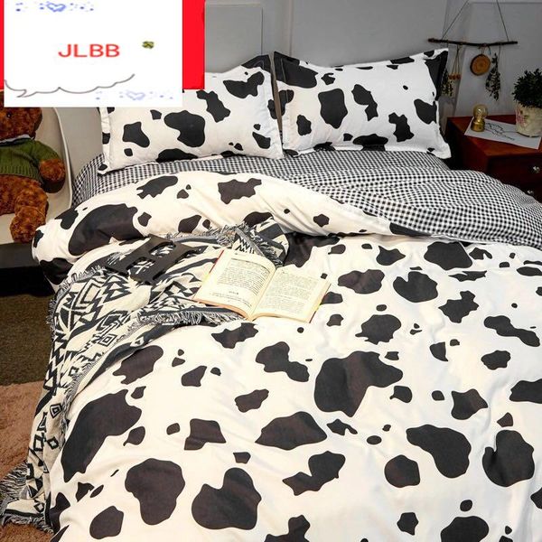 

bedding sets 2021 arrival black double sided bed linings concise style set quilt cover sheet pillowcase 4pcs/set
