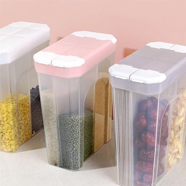

storage bottles & jars transparent jar canister with partition 4 compartments grain