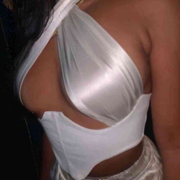 

white halter cut out women tanks crop backless cropped feminino summer streetwear