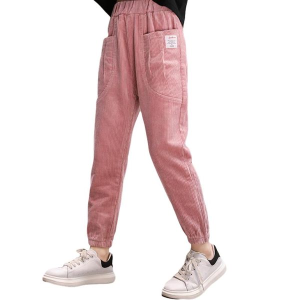 

trousers winter pants for girls thick corduroy girl cotton padded kids teenage clothes 6 8 10 12 14, Blue