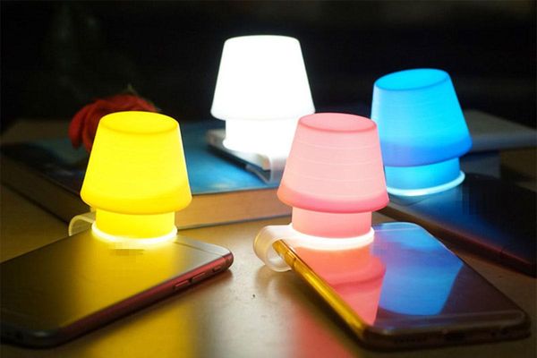 

lamp covers & shades creative gift silicone mobile phone bracket night light lampshade multi-function bookmark bedroom bedside led small tab