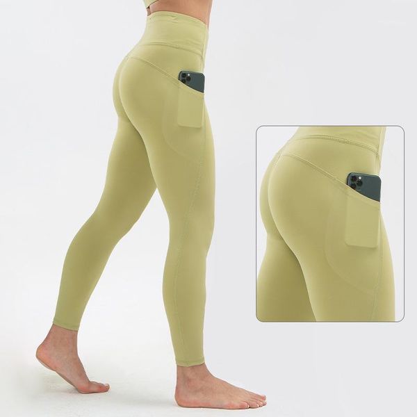 

yoga outfit high wist tight leggings sports pants women fitness 75% nylon 25% spandex with pocket plus size training workout gym clothe