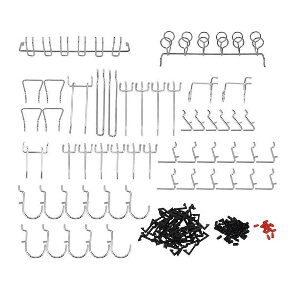 

hooks & rails pegboard assortment home storage system peg board tool hanger set garage kitchen workshop organizer utility