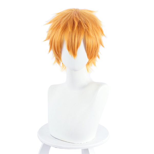

toilet-bound hanako-kun minamoto kou cosplay wig short yellow heat resistant synthetic hair anime cosplay costume wigs, Black