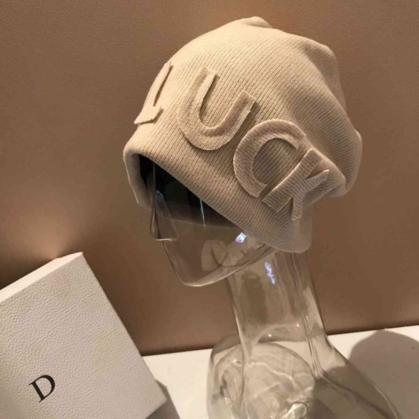 

file mouth shows face small three-dimensional thickened knitted hat women's autumn and winter fashion warm pile big head, Blue;gray