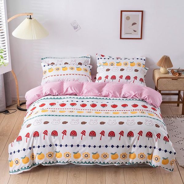 

bedding sets cartoon fruit animals kawaii kids comforter set cute luxury fashion king  twin size bed linen duvet cover gift