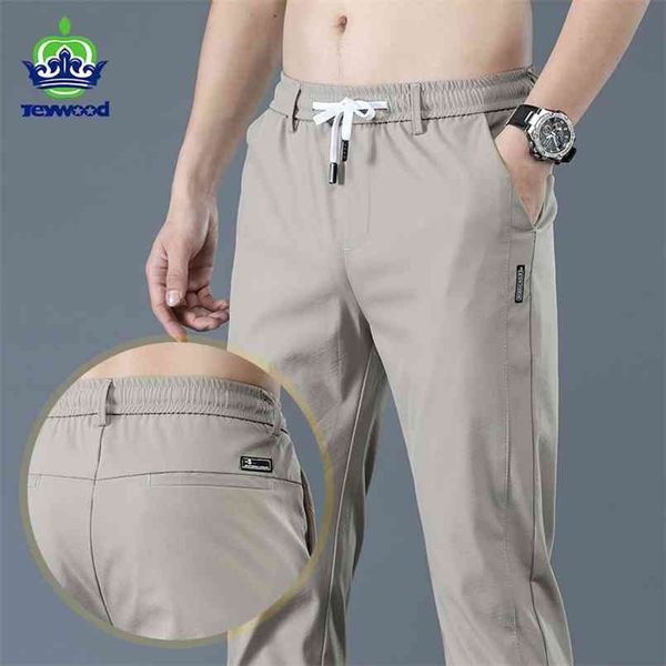 

jeywood brand spring summer men's casual pants slim pant straight thin trousers male fashion stretch khaki jogging 28-38 210810, Black
