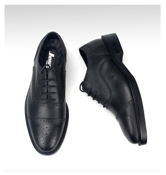 

dress shoes fashion genuine leather brogue business carved brand handmade high men men's oxfords 35-46, Black