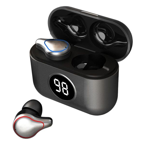 

wireless bluetooth headset, mini sports tws sweat-proof in-ear led digital display headset headphones & earphones