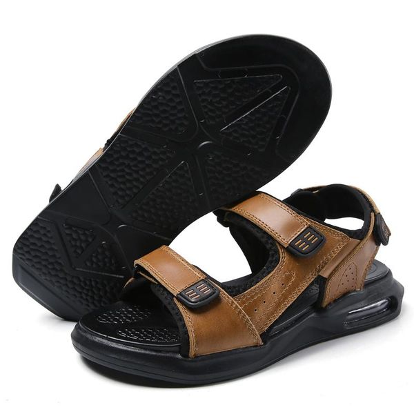 

sandals roman ete cuero sandals-men sandalias mens casual for playa sandles sandalen outdoor sandalle work men cuir rasteira para, Black