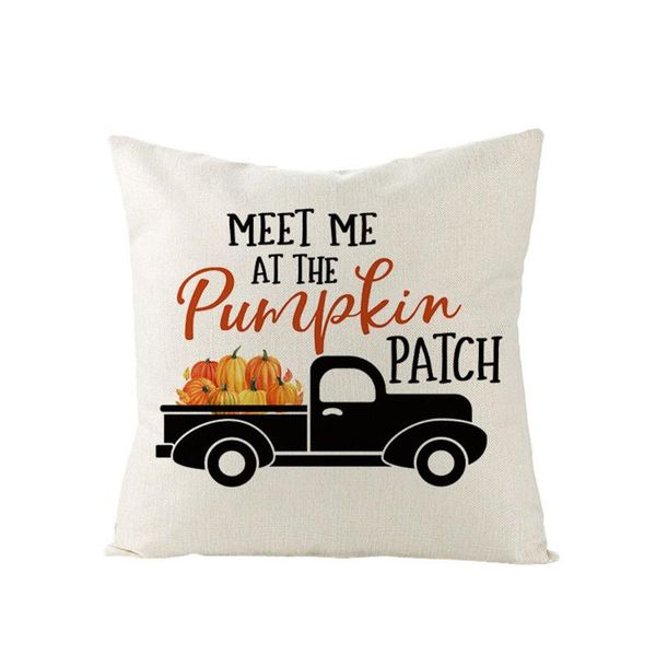 

pillow case autumn pattern for thanksgiving pumpkin cover truck without core
