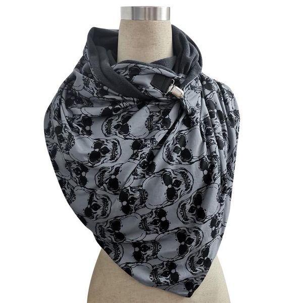 

scarves echarpe femme hiver 2021 bandana women soild printing button soft wrap casual warm shawls winter scarf d4, Blue;gray
