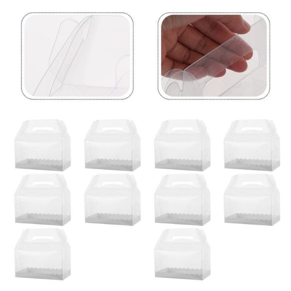

10pcs transparent dessert cake boxes portable packaging organizers gift wrap