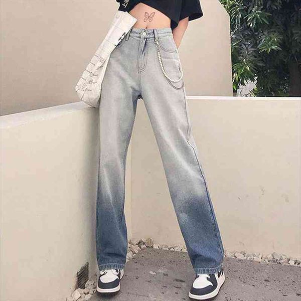 

autumn plus size street womens jeans tie-dye white blue stitching kz729