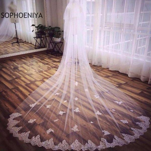 

bridal veils arrival white ivory lace veil voile de mariee 2021 velo novia wedding accessories, Black