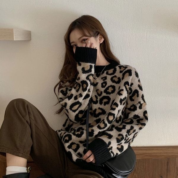 

hoodies women's leopard sweater, autumn and winter, Black