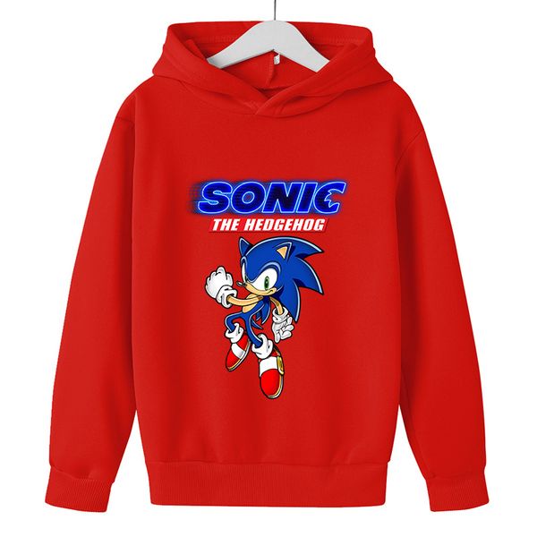 

2021 3d sonic baby hoodies kids cartoon children super sonic boys clothes sweatshirt harajuku streetwear hoodies, Black