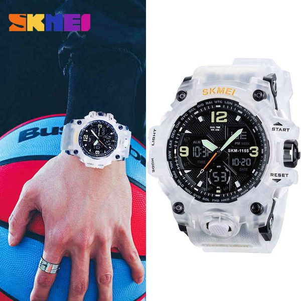 SKMEI 1155B Sport di Lusso Digitale Orologi da Uomo Al Quarzo Analogico LED Impermeabile Maschio Doppio Display Orologi da Polso Relógios Masculino X0524