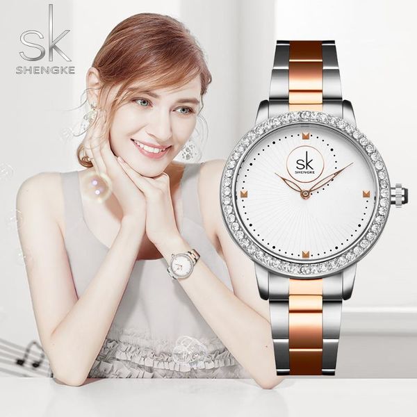 

wristwatches women watches fashion watch 2021 geneva designer ladies luxury diamond quartz rosegold wrist gifts for, Slivery;brown
