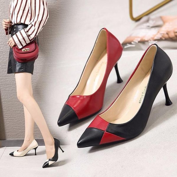 

dress shoes selling women pointed toe pumps patent leather red 8cm high heels boat shadow wedding zapatos mujer, Black