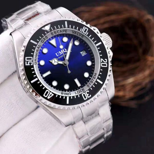 

wristwatches men's automatic mechanical watch ceramic bezel oversized 44mm stainless steel sapphire glass, Slivery;brown