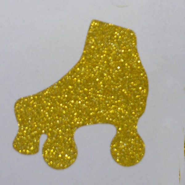 

roller skates gold glitter sparkle sticker label envelope seals gift wrap