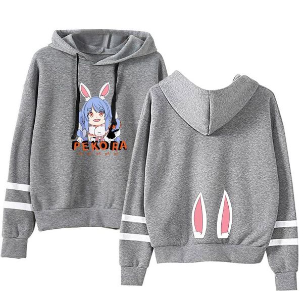 

men's hoodies & sweatshirts hololive vtuber usada pekora print autumn and winter holiday preppy casual streetwear novelty style men/wom, Black