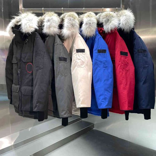 

winter mens down coats fusion bonnet coat warm womens beige blue et bomber fur collar expedition-xs-xxl, Black