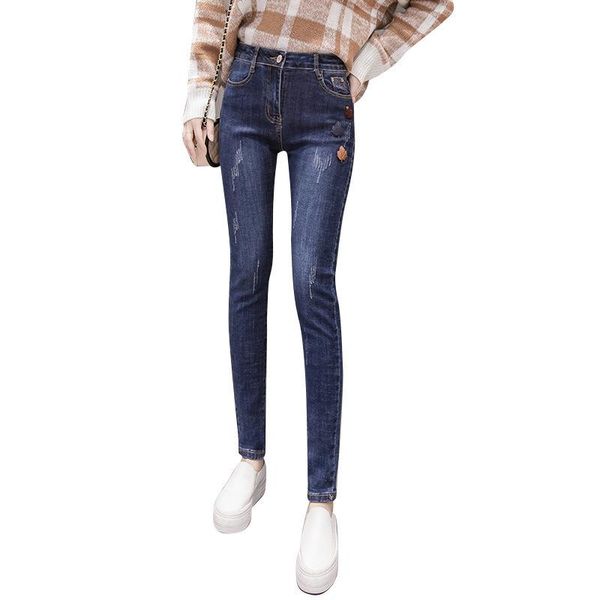 

women's jeans garemay blue women skinny bodycon high waist denim pants push up hip pencil stretch street trousers