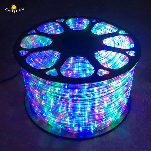 

neon led light rainbow tubes 8 mode 220v round two wire lighting waterproof outdoor christmas wedding decor rgb lights strips