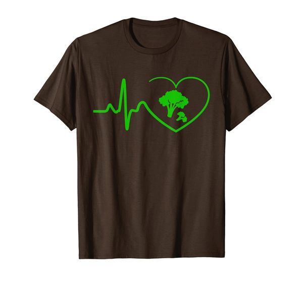 

funny plant broccoli heartbeat vegetarian t-shirt, White;black