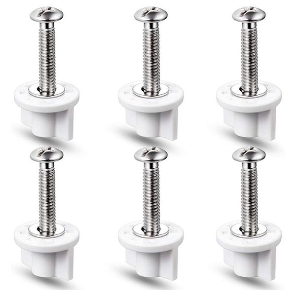 

toilet seat covers 6 pieces stainless steel hinge bolt screws with plastic nuts and washers replacement parts kit