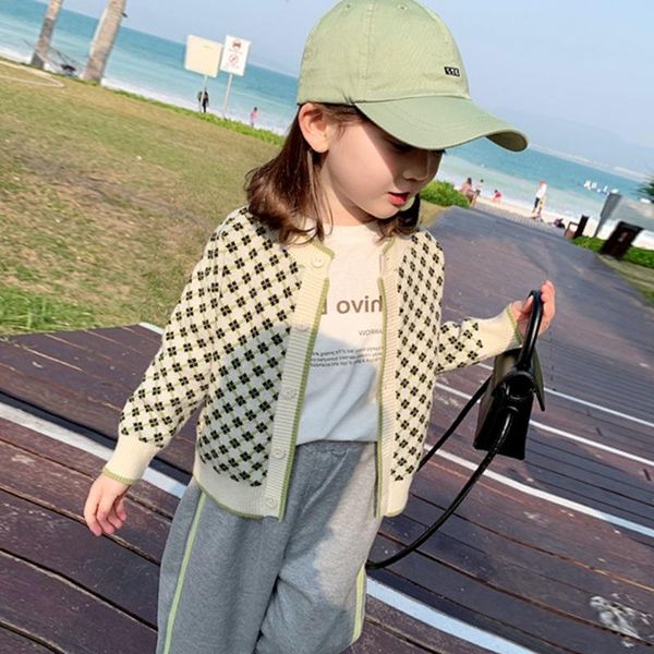 

pullover sweater o-neck collar full sleeve plaid cotton fashion warm cute simple comfortable spring autumn kids girls, Blue