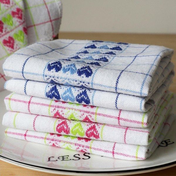 

mats & pads 4pcs/lot cotton yarn placemats household kitchen table heart-shaped jacquard square towel napkin decoration place mat