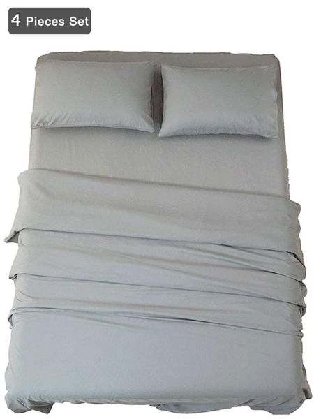 

bedding sets 4pcs nordic sheet set, include elastic fitted sheet, luxury bed linen and pillowcase decor (full, king, ,twin size