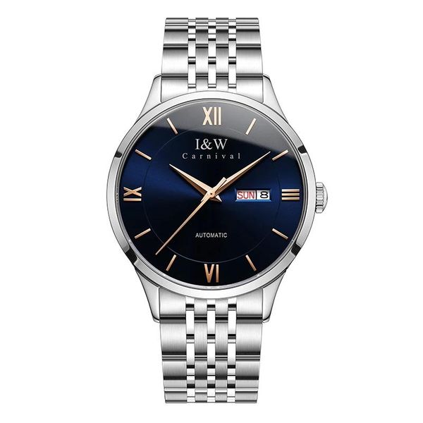 

wristwatches carnival brand military watch fashion luxury waterproof sapphire miyota automatic movement mechanical wristwatch for men relogi, Slivery;brown