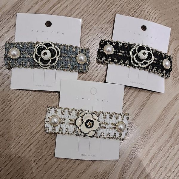 

hair clips & barrettes cute camellia pearl clip women girl flower for gift party fashion accessories wholesale price, Golden;silver