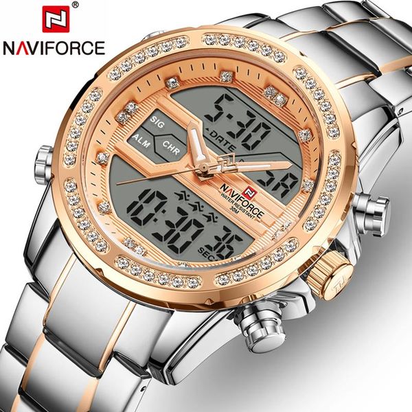 

wristwatches naviforce mens watches fashion casual chronograph quartz sport date week waterproof relogio masculino, Slivery;brown