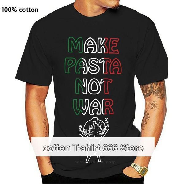 

men's t-shirts brand cotton men clothing male slim fit t shirt hetalia: italy make pasta not war black t-shirt, White;black