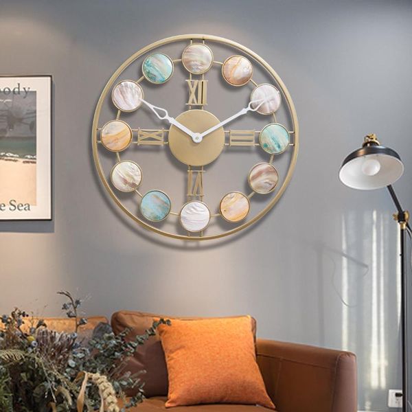 

electronic wall clock modern design living room metal europe style creative silent reloj de pared home decoration clocks