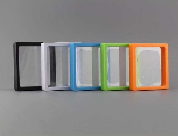

storage bottles & jars 9*9*2cm membrane jewelry ring pendant display stand holder packaging box protect jewellery stone floating presentatio