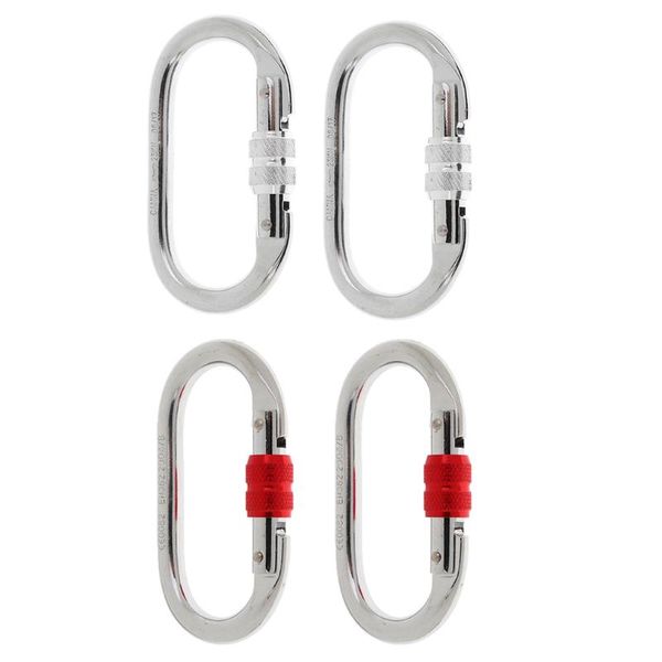 

cords, slings and webbing 2 pieces rock climbing carabiner 25kn alloy steel screw locking karabiner clip for mountaineering equipment