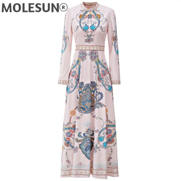 

casual dresses didabole long dress women's spring autumn high-quality designer diamond gorgeous print fashion elegant party, Black;gray