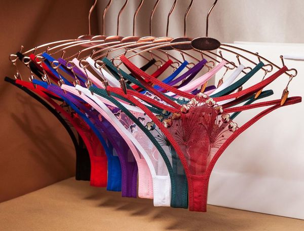 

women's panties womens lace mesh underwear plain micro mini g-string thongs hollow panty seamless knickers 1pc see through briefs, Black;pink