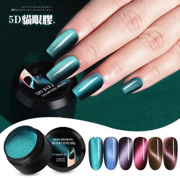 

nail gel 5d cat eye uv polish magnetic laser starry sky jade effect soak off art varnish lacquer black base needed, Red;pink