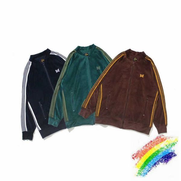 

men's jackets 20fw veet male jacket 1:1 fashion butterfly embroidered needles awge coat mklz 6jjl, Black;brown