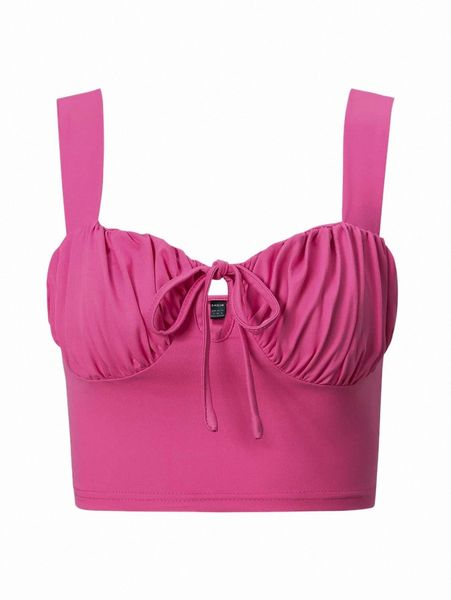 

ruched tie front crop tank b4bu#, White