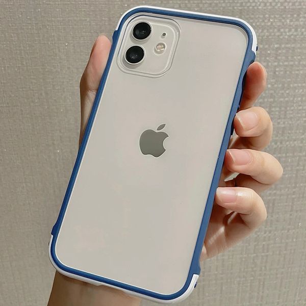 Nuove custodie per telefono con sensazione di pelle per iPhone 13 12 11 pro max XR XS X 7 8 Plus Custodia protettiva per cellulare trasparente anti-caduta in TPU all-inclusive sei colori