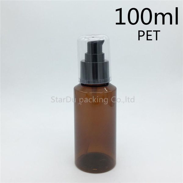 

storage bottles & jars 300pcs/lot 100ml amber pet plastic reagent, liquid suction bottle, press lotion, fragrant bottle